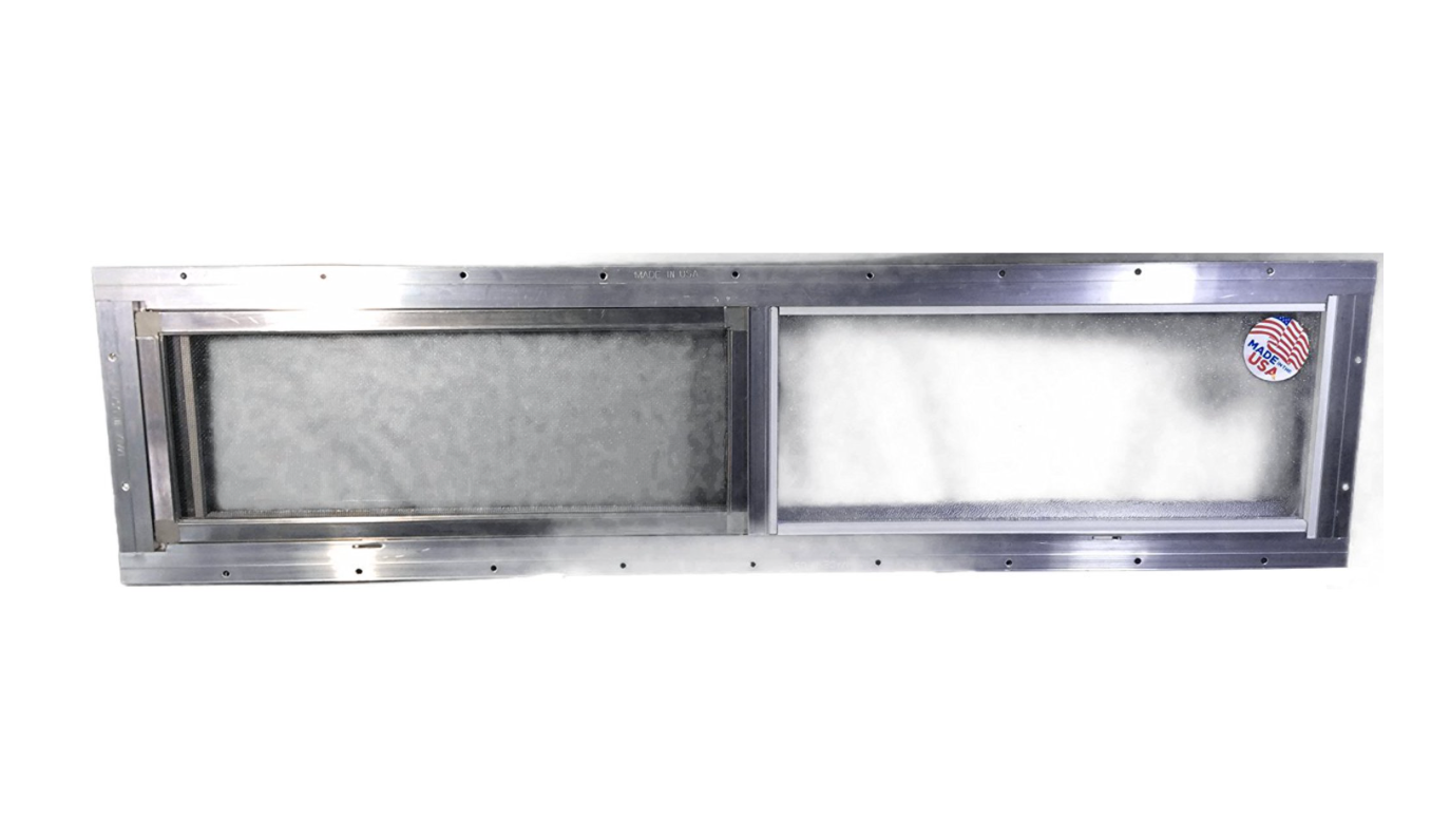 Mobile Home Window. 36" x 8" Aluminum Slider Obscured Glass