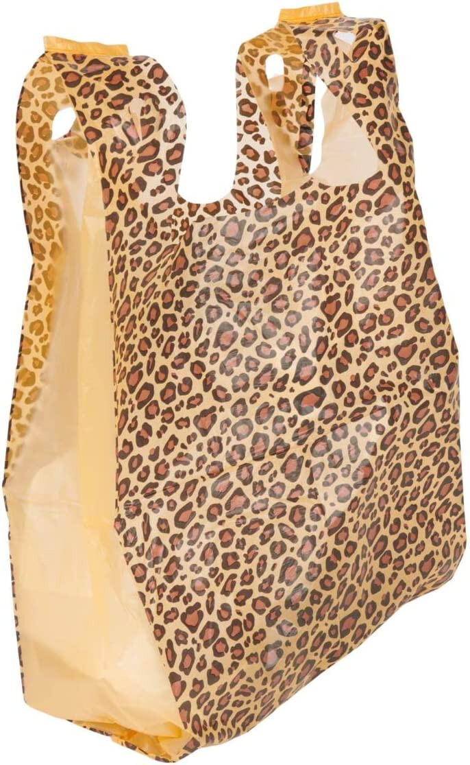 Plastic Shopping Bags 1000 Cheetah Leopard Grocery Merchandise 11 ½" x 6" x 21"