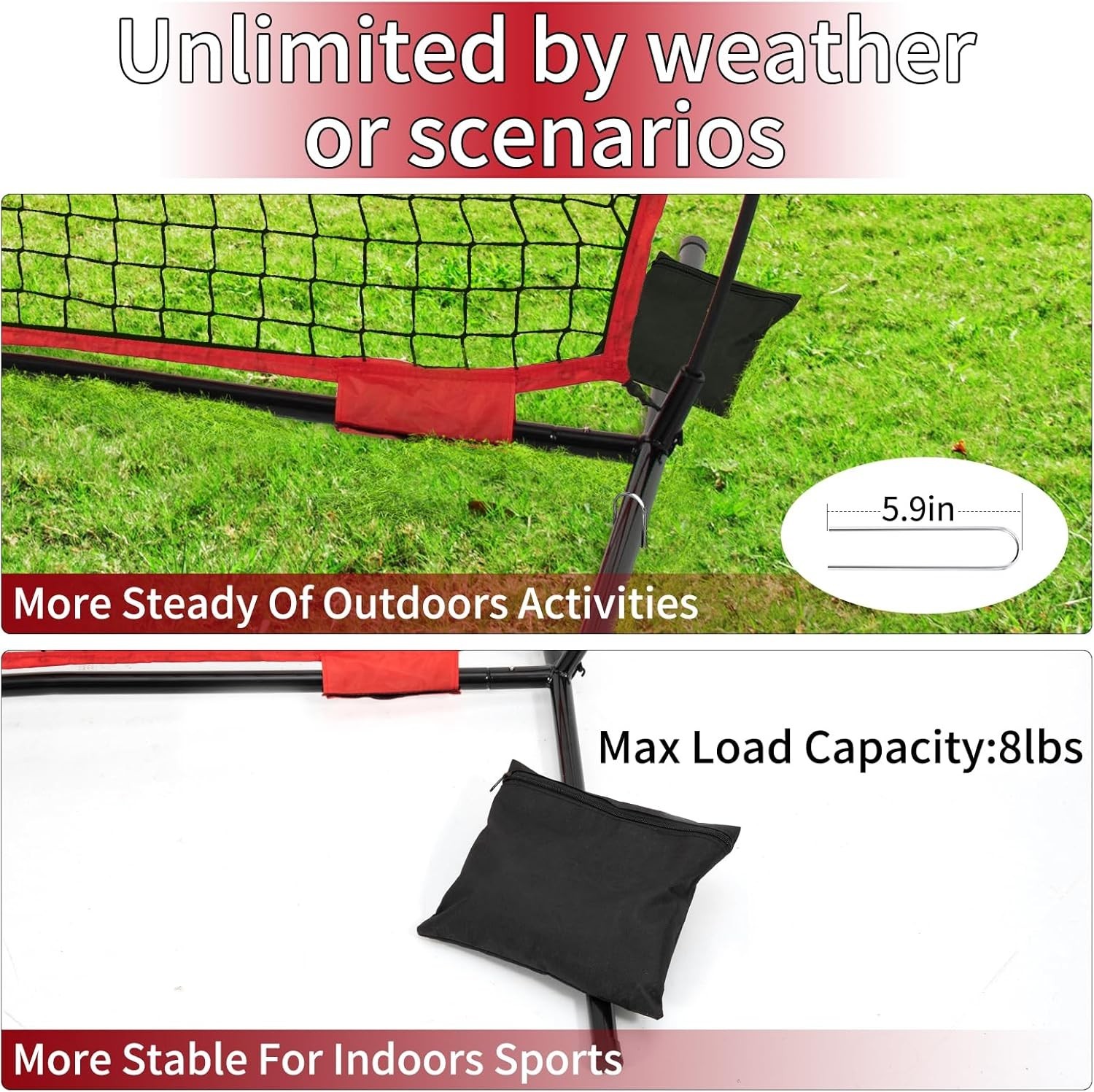 Wiseek Barricade Backstop Net Ball Sports 20x10ft Protection Screen A126G