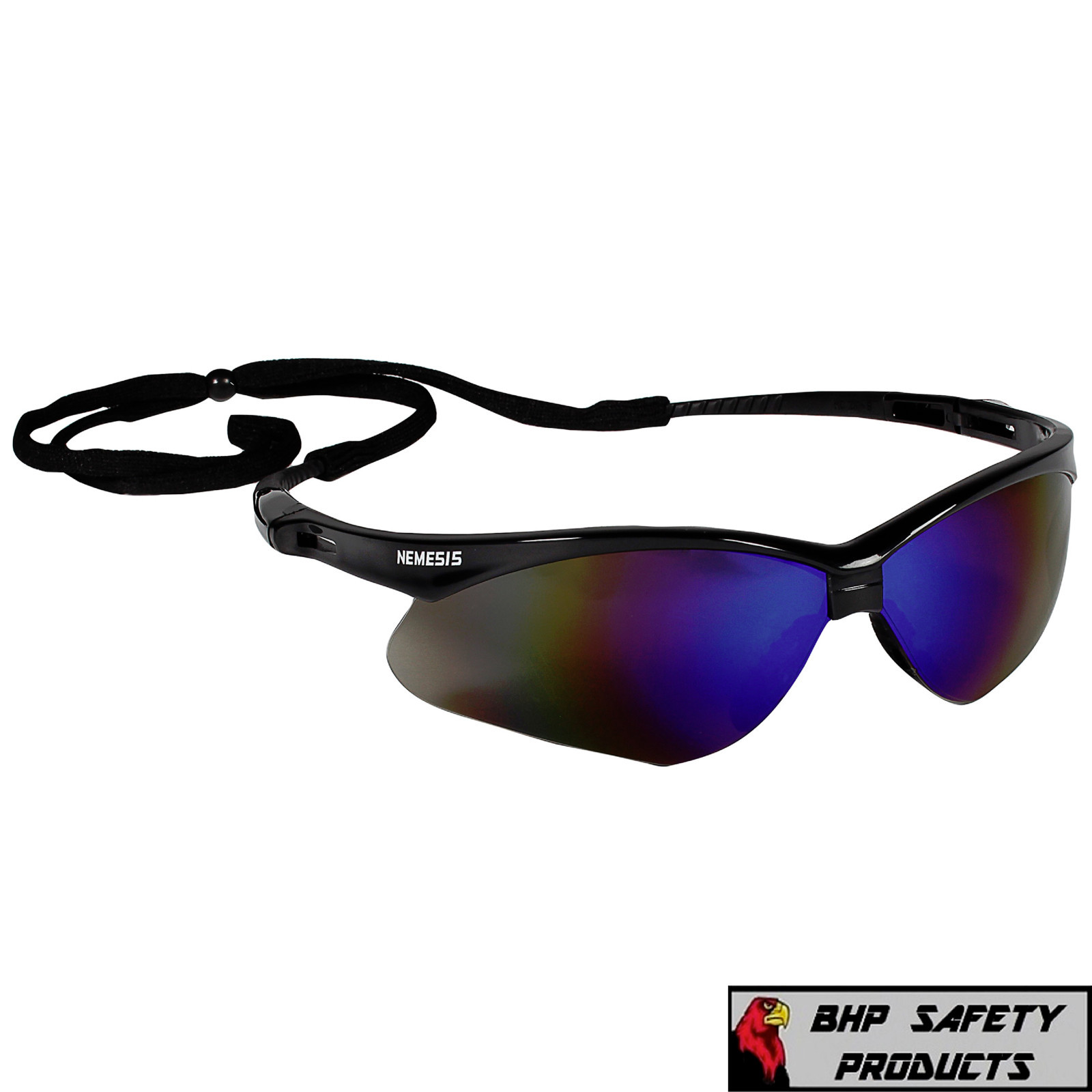 3 PAIR KLEENGUARD NEMESIS SAFETY GLASSES BLACK FRME BLUE MIRROR SUNGLASSES 14481