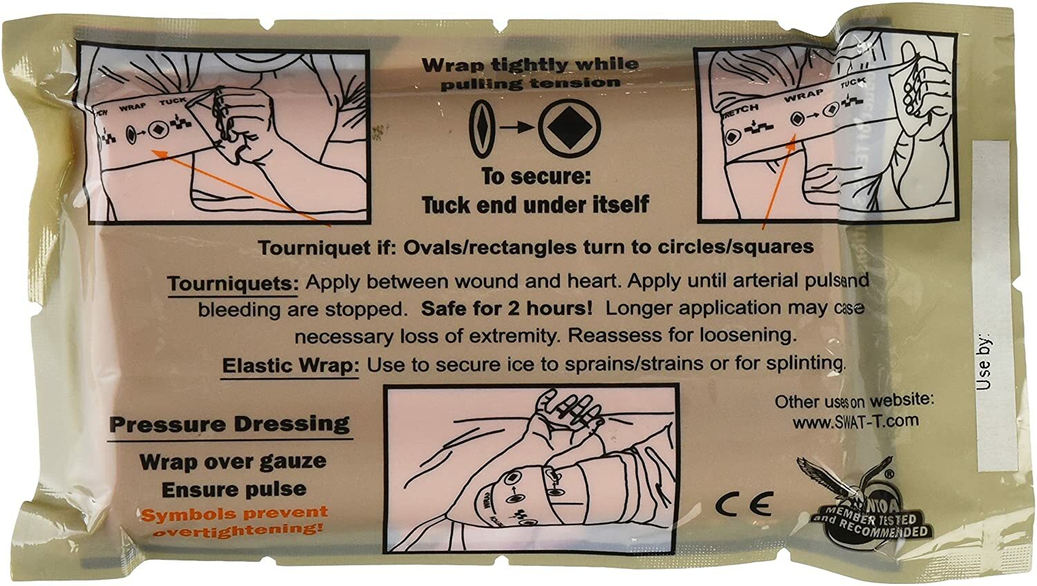 New H&H SWAT Tourniquet "Stretch Wrap And Tuck" Black or Orange