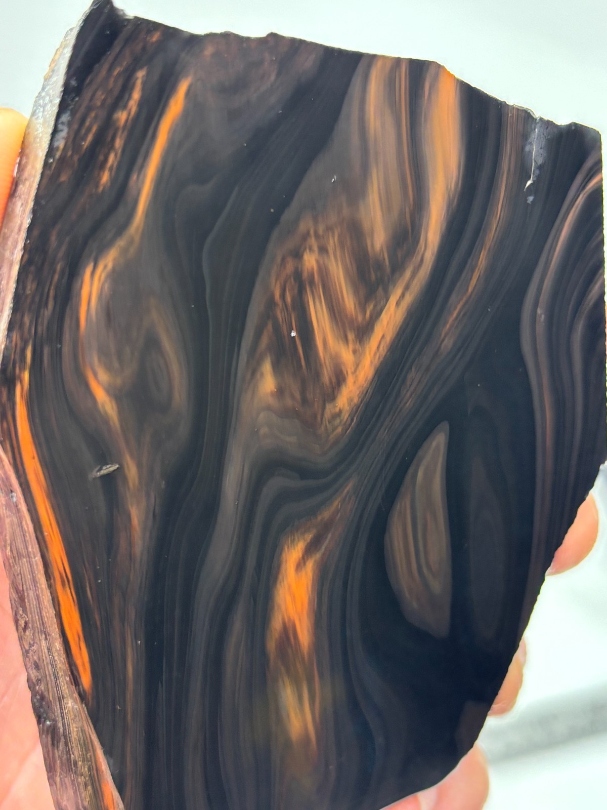 Tri-flow Sheen/Lace Obsidian Slab Lapidary Cabbing Knapping Combo ship avail