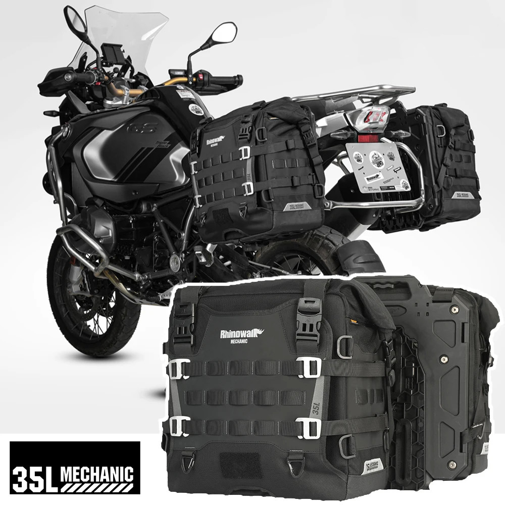 Rhinowalk Motorcycle Pannier Side Bag Waterproof Anti-Theft Quick Release 35L