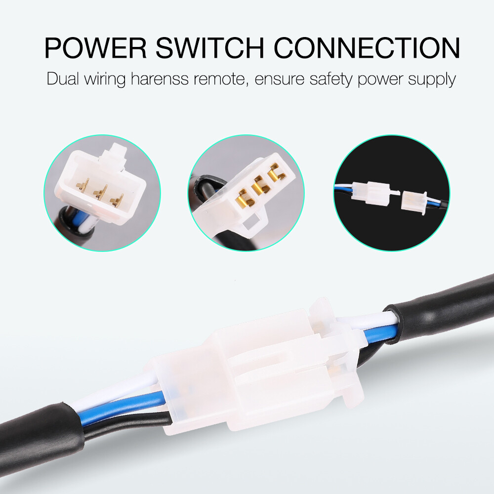 Wireless Remote Control Switch Strobe + 2-Lead Wiring Harness Kit LED Light Bar