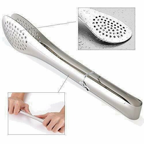 Stainless Steel Kitchen Tongs Serving Utensils BBQ Tongs For Cooking Heavy Duty
