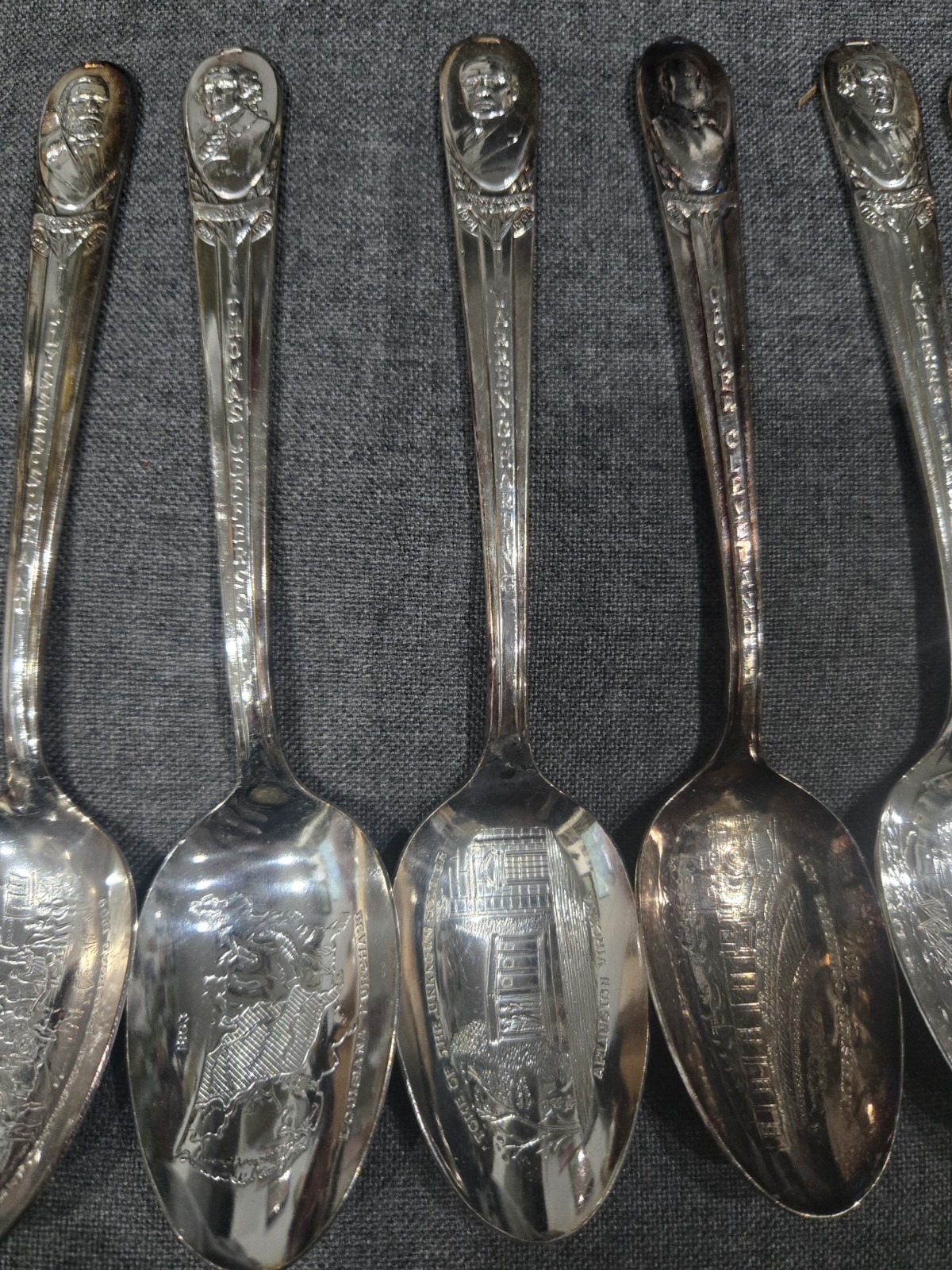 Presidents Collection Of 12 Spoons Wm Rogers Mfg Silver Plate