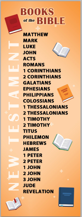 Books of the Bible Bookmarks LARGE PRINT 12pt Font Size 2.5"x7"