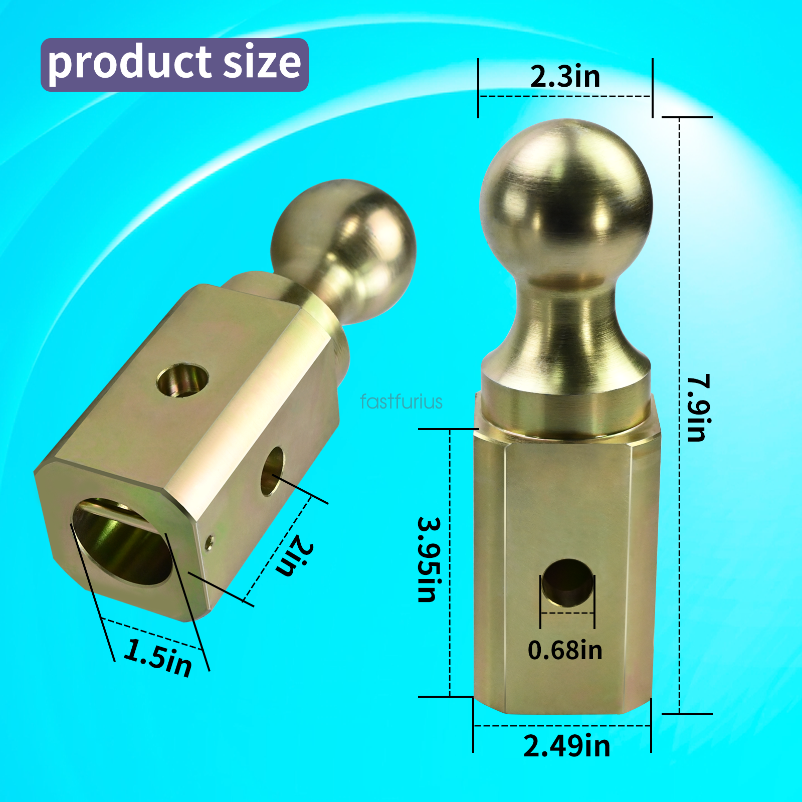 Gooseneck Ball Hitch Turn Over Ball 2-5/16” fit for B&W Trailer Hitches GNXA2000