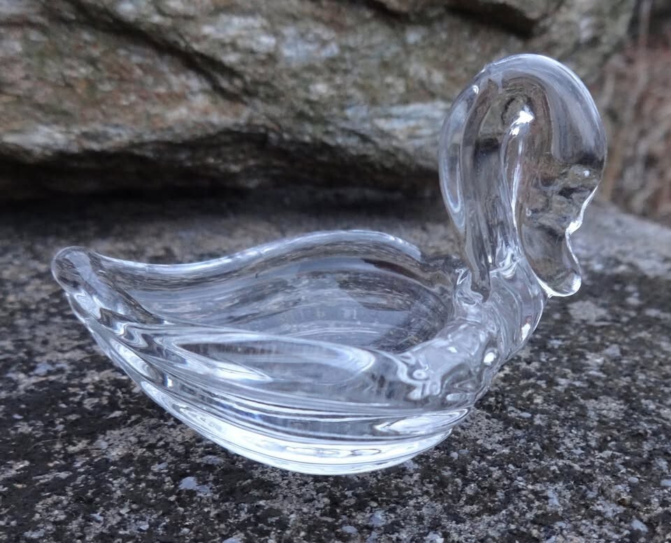 Clear, Heisey Glass SWAN Open Salt Dip, Cellar, Dish!