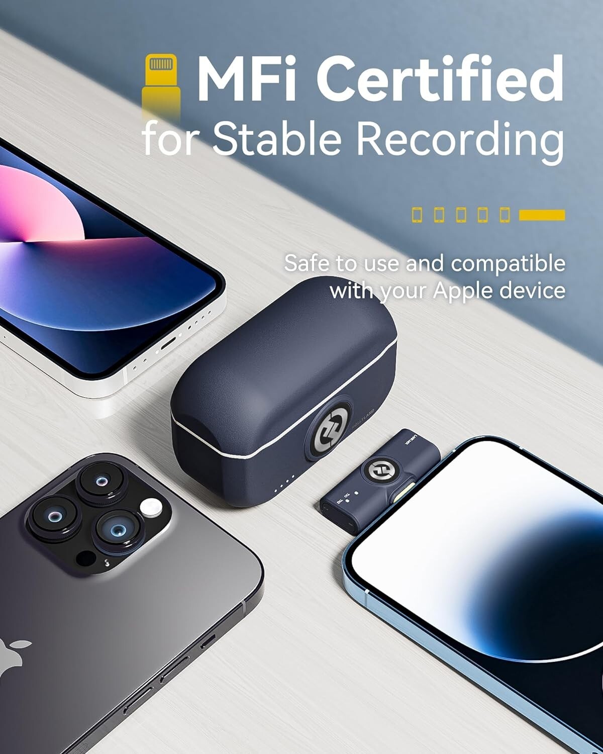 Hollyland Lark M2 Wireless Lavalier Microphone for iPhone 14/13/12, Lightning