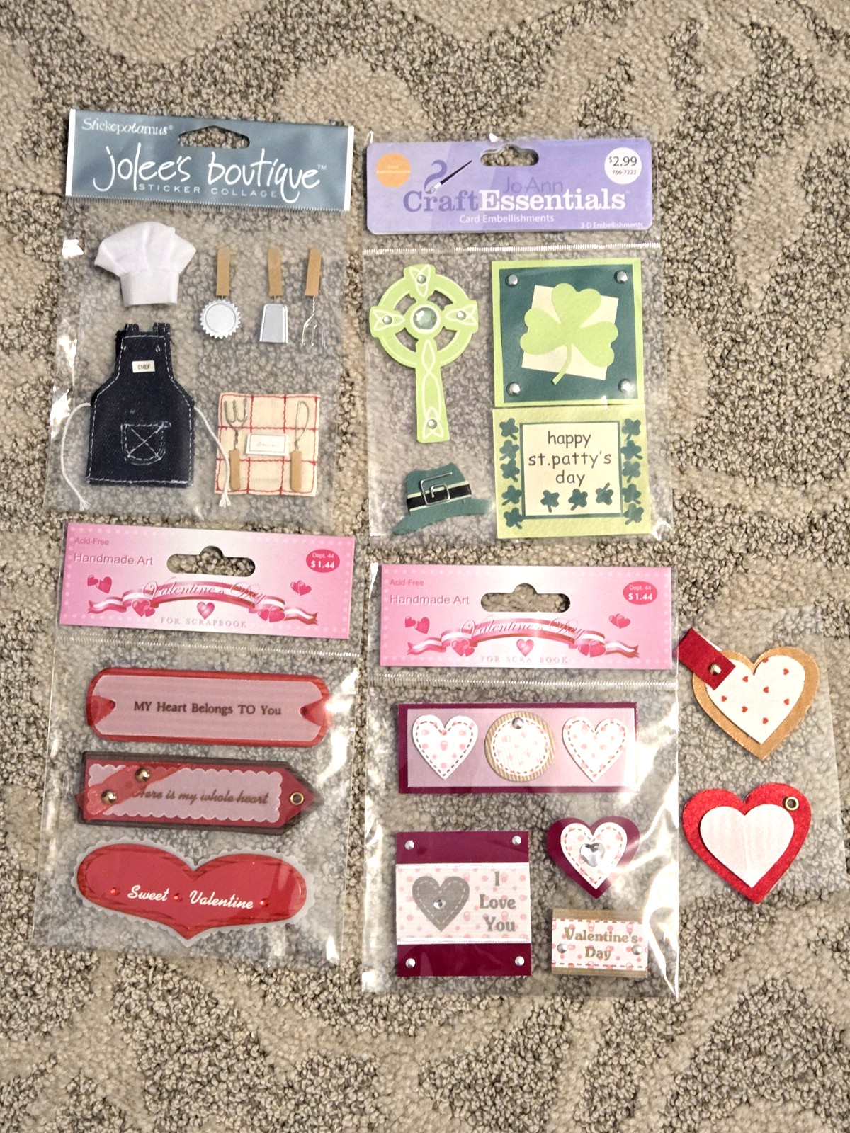 Holiday Sticker Lot Jolee's Christmas, Valentine's, Easter, Halloween, +++ NEW