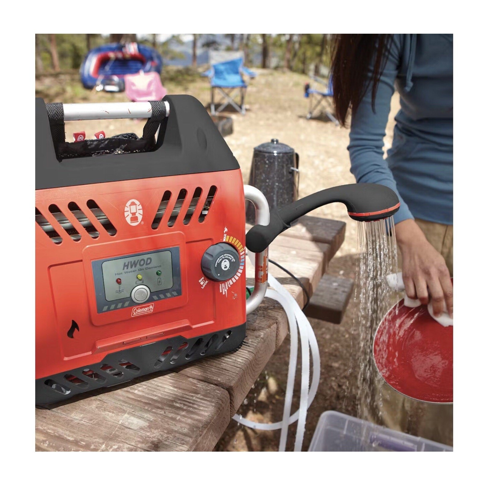 Coleman Hot Water On Demand Portable Hot Water Heater Camping Propane Battery