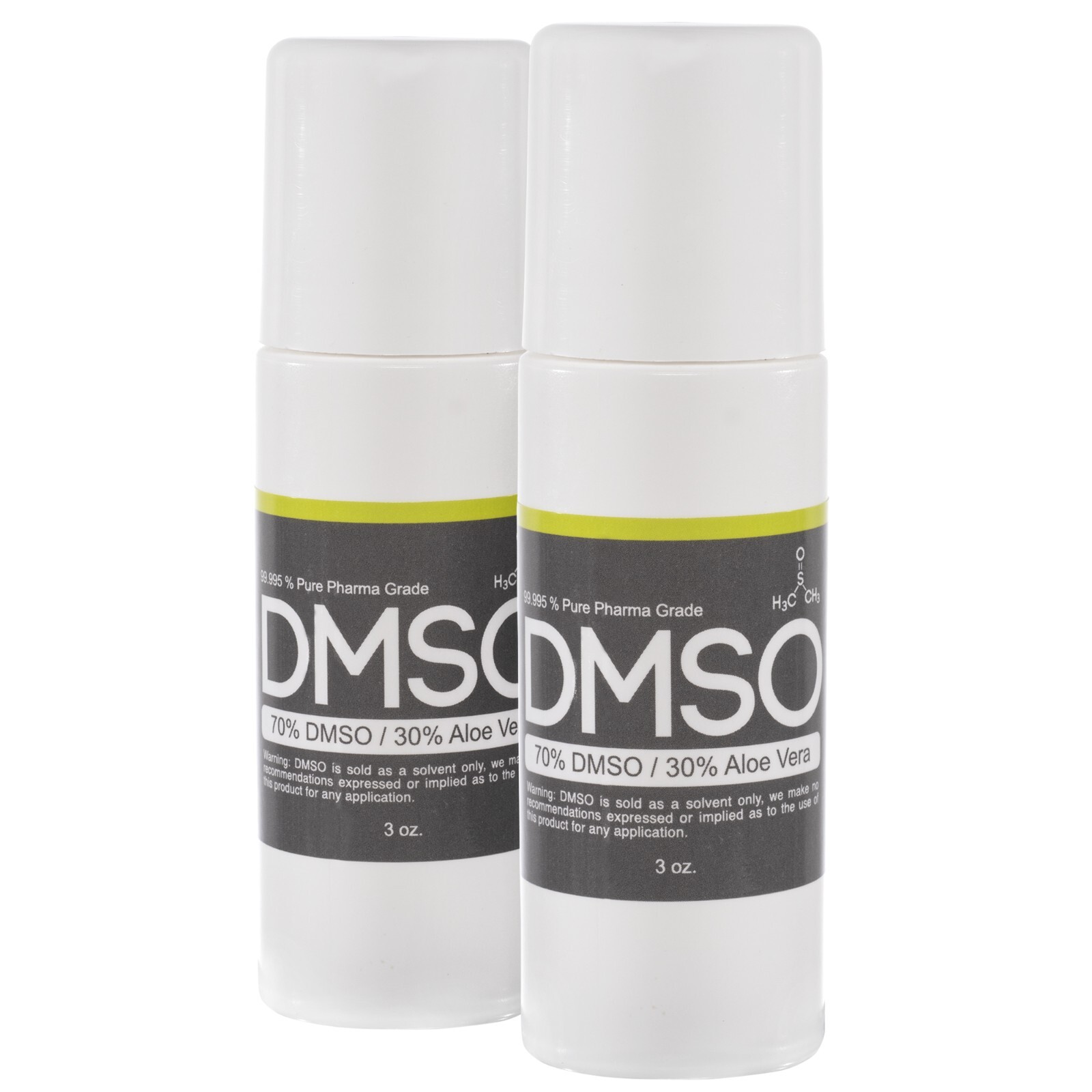 DMSO 70/30 3 oz. Roll-on w/Aloe Vera 2 Pack 99.995% Low odor Pharma Grade