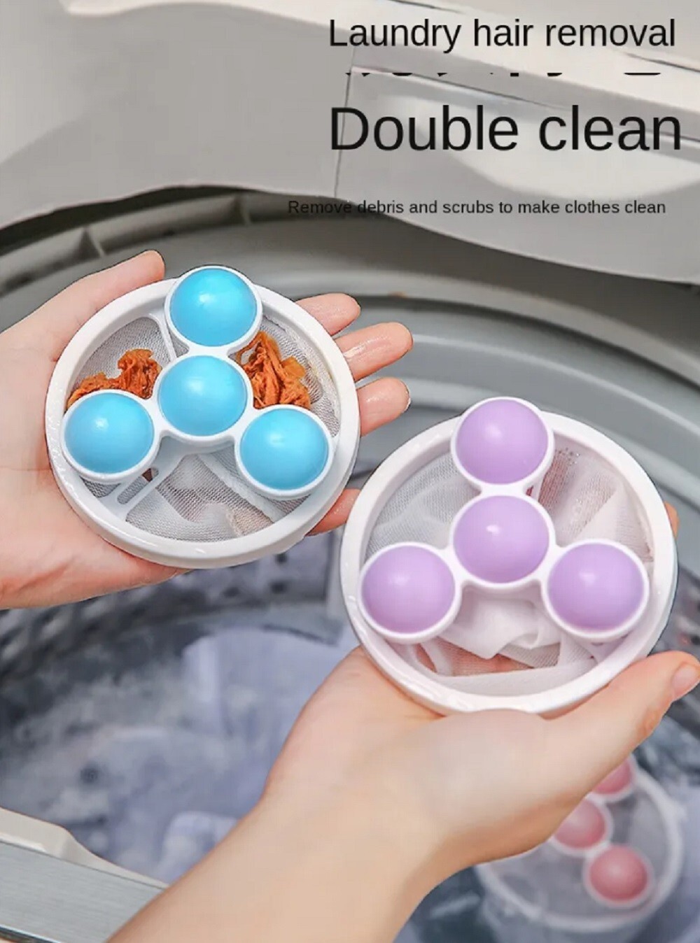 3 Reusable Laundry Lint Catcher & Pet Hair Remover Washing Machine Lint Mesh Bag