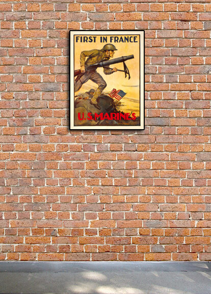 1917 US Marines "First in France" WW1 Marines Recruiting Poster - 20x28