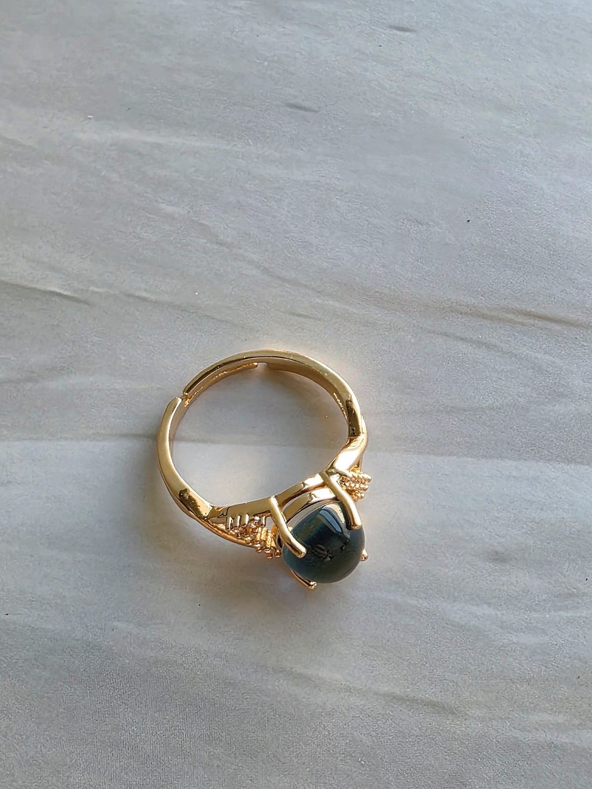 Gold Mood Ring Adjustable Color Change Thumb Rings For Women 14k