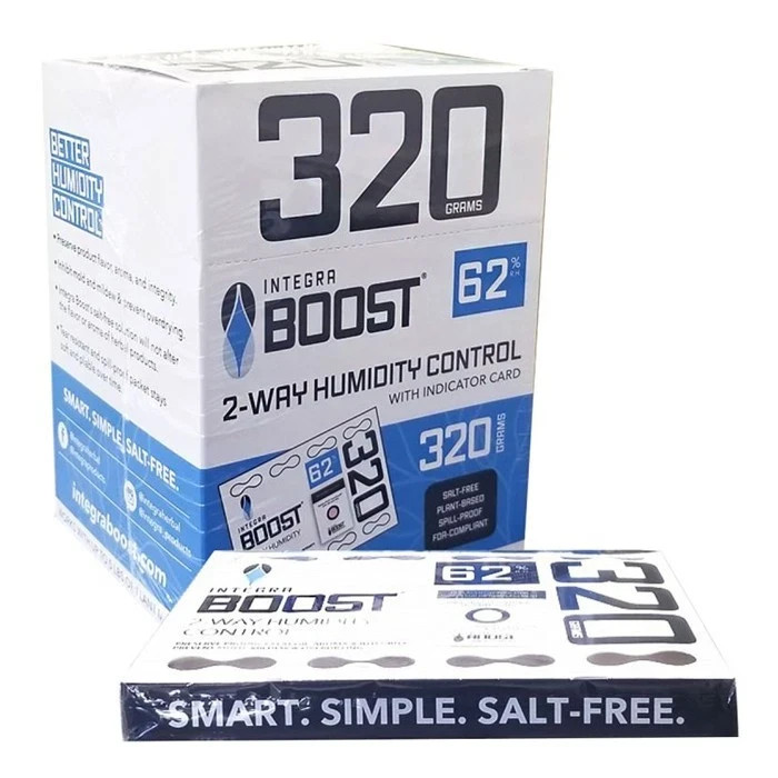 Integra Boost RH 62% 320 Gram 2 Way Control Humidity Pack PLUS Indicator Card