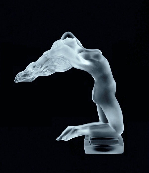 Art Deco Hood Ornament ' Chrysis ' Glass Sculpture 1930' H.Hoffmann by Lalique