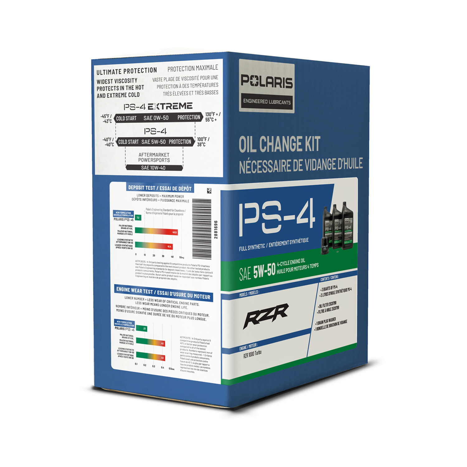 Polaris PS4 Oil Change Kit for Specific RZR Turbo and Pro XP & XP 4 Models With