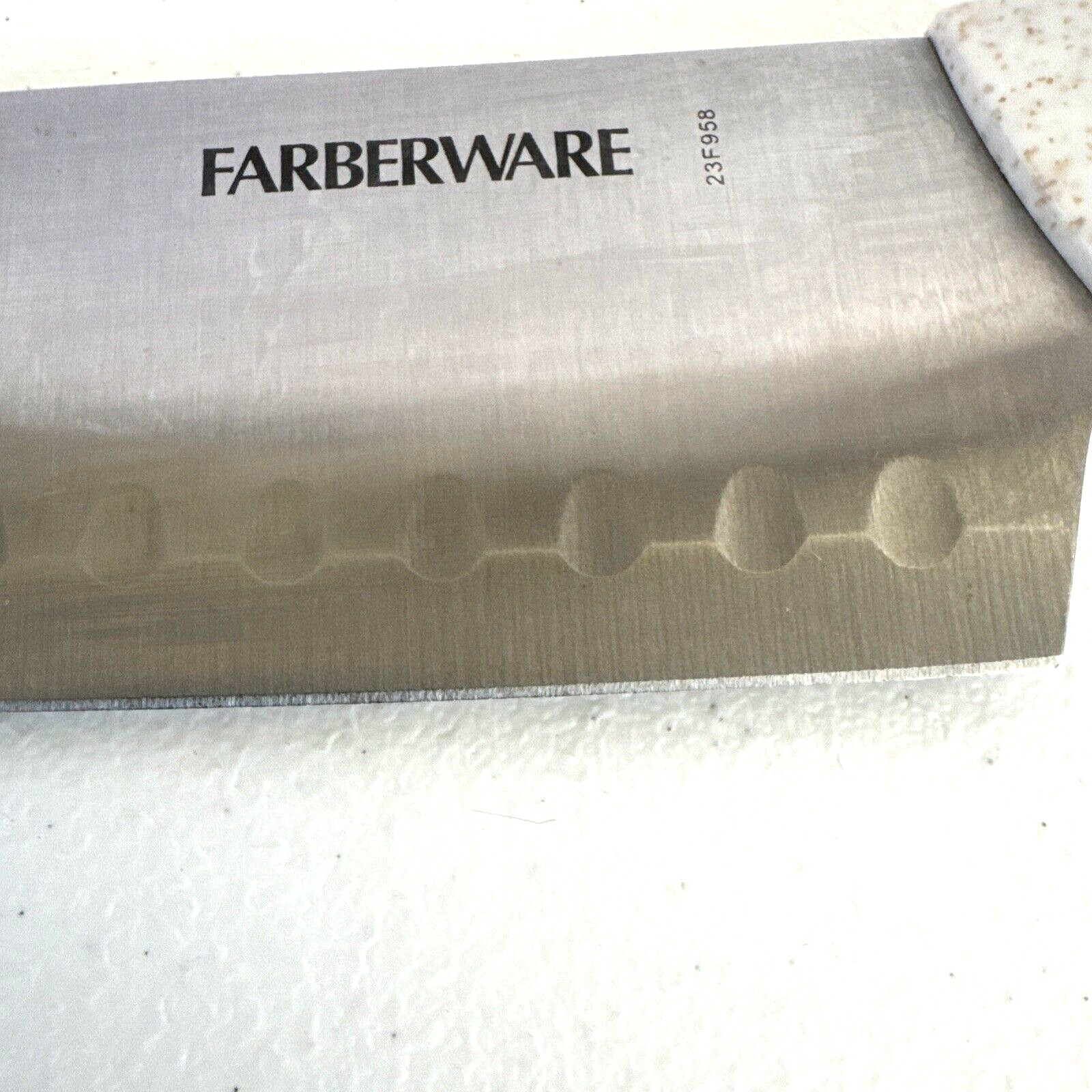 VTG Farberware 23F958 White Chef's Knife Stainless Steel 7 1/4” Blade 12 1/4" L