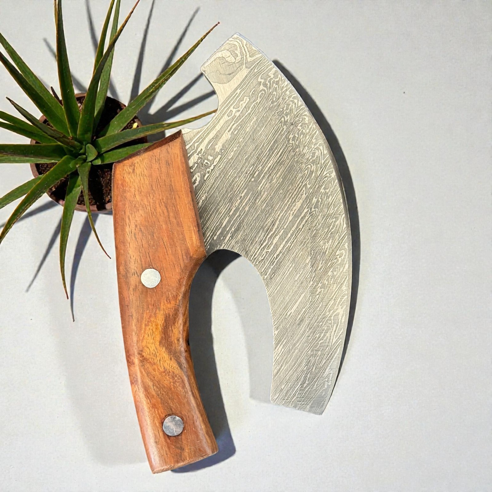 ULU Knife | Lot of 3 | Damascus Steel | Pakka Wood | Handmade | D1222