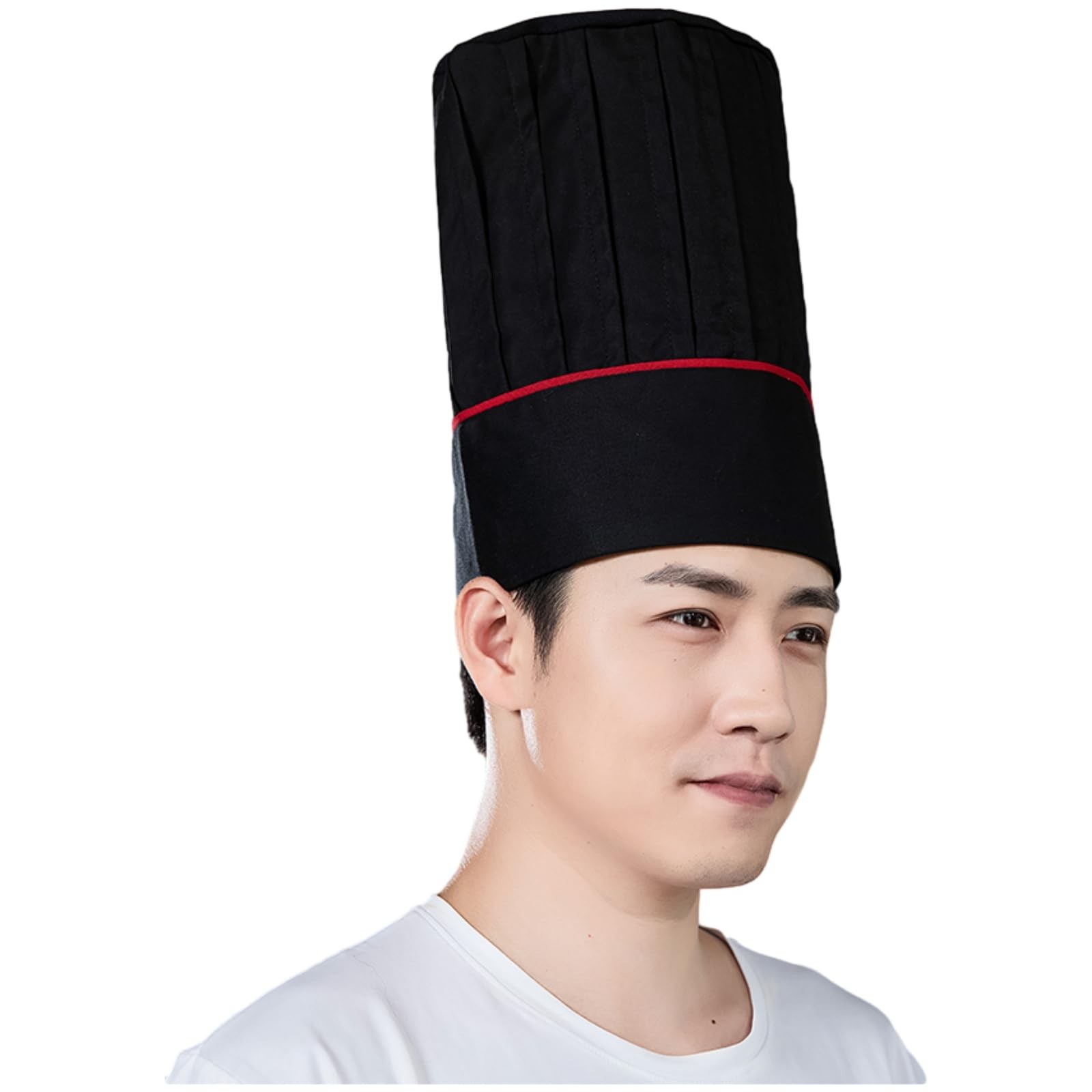 Black Tall Chef Hat Adult Adjustable Elastic Cooking Cap