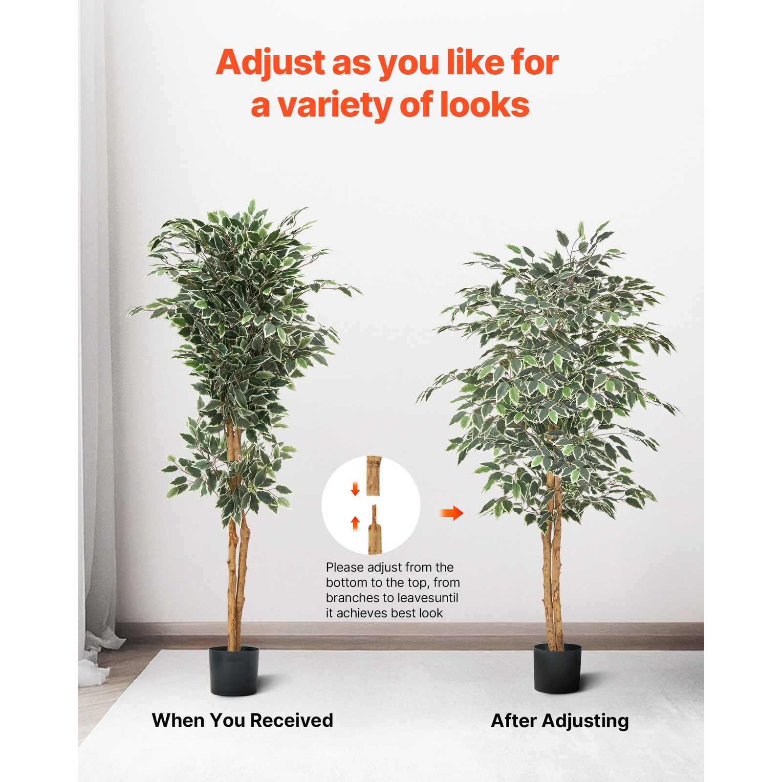 Uimoso 5FT Artificial Ficus Tree Faux Plant for Indoor Decor