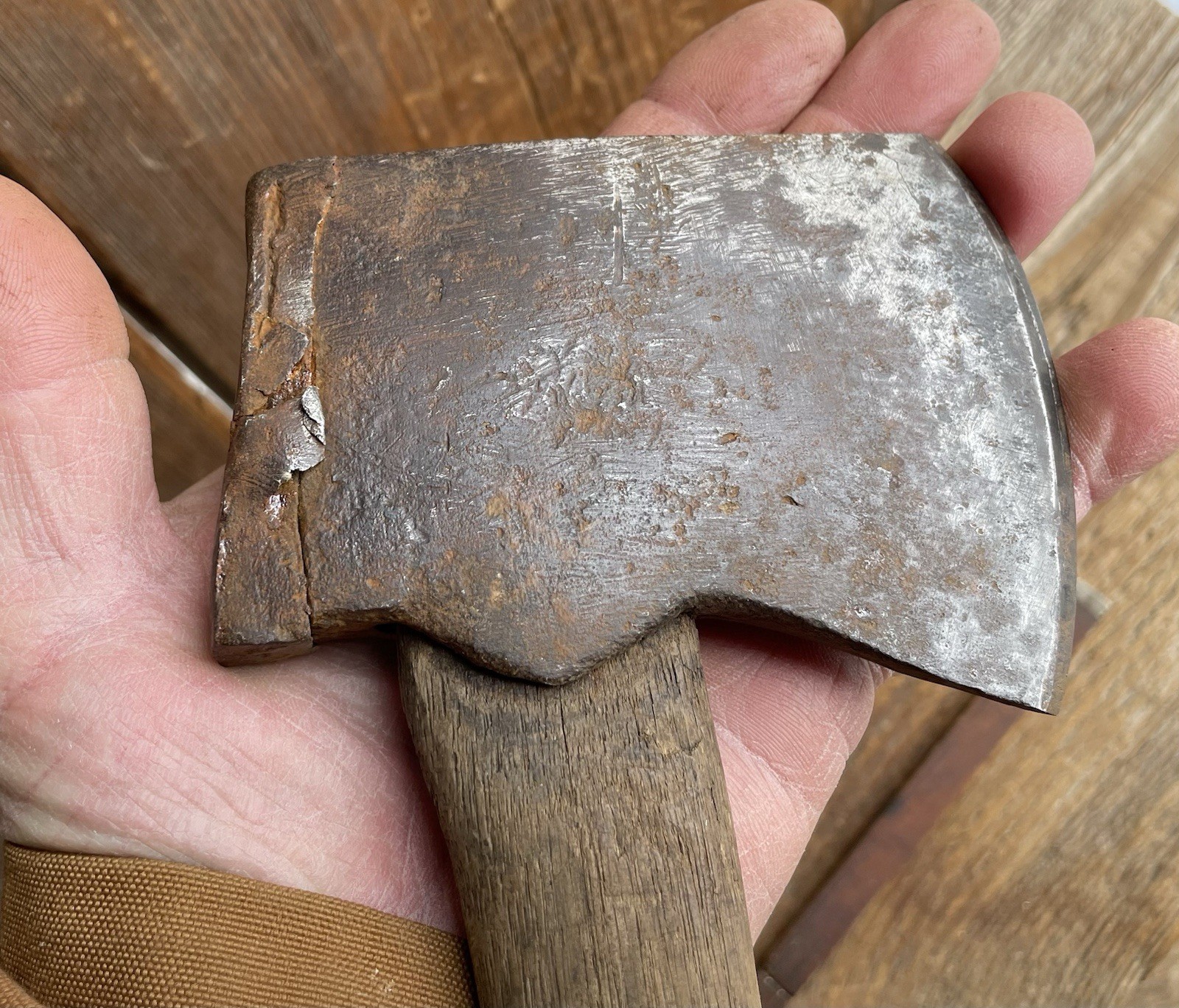 Revolutionary War 18th Century Nice Forged Iron Belt Axe Orig Handle ~ Rare