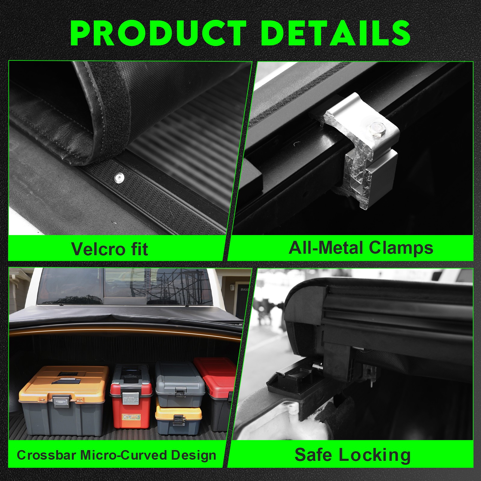 5.8FT Soft Roll-up Tonneau Cover for 07-18 Chevy Silverado/ GMC Sierra 1500