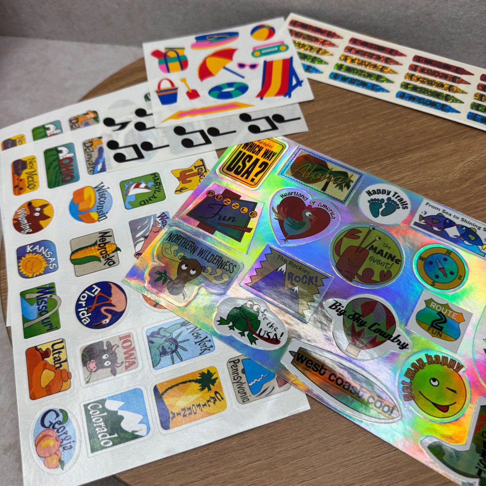 Vintage Sticker Lot 80s 90s Scrapbook Ephemera Junk Journal Mixed Designs