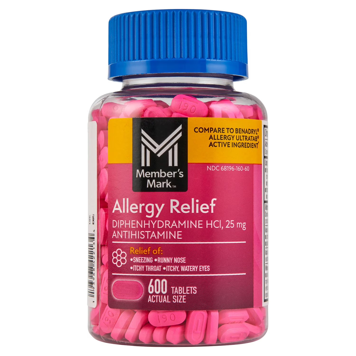 Member's Mark Allergy Relief, 25 mg, 600 ct.