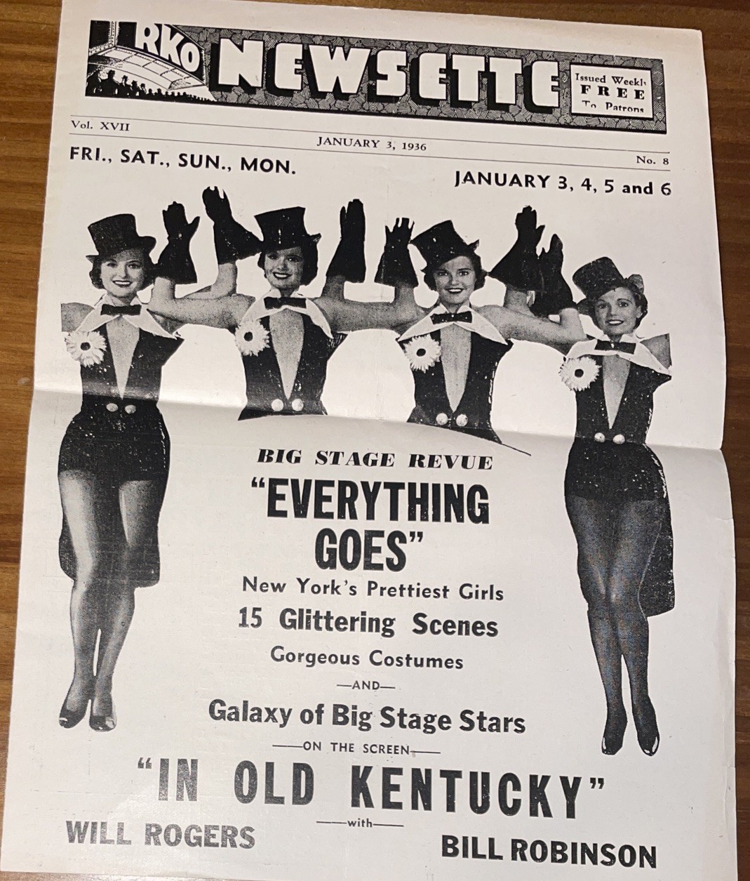 Everything Goes Original RKO Newsette Theater Will Rogers NY Prettiest Girls 36’