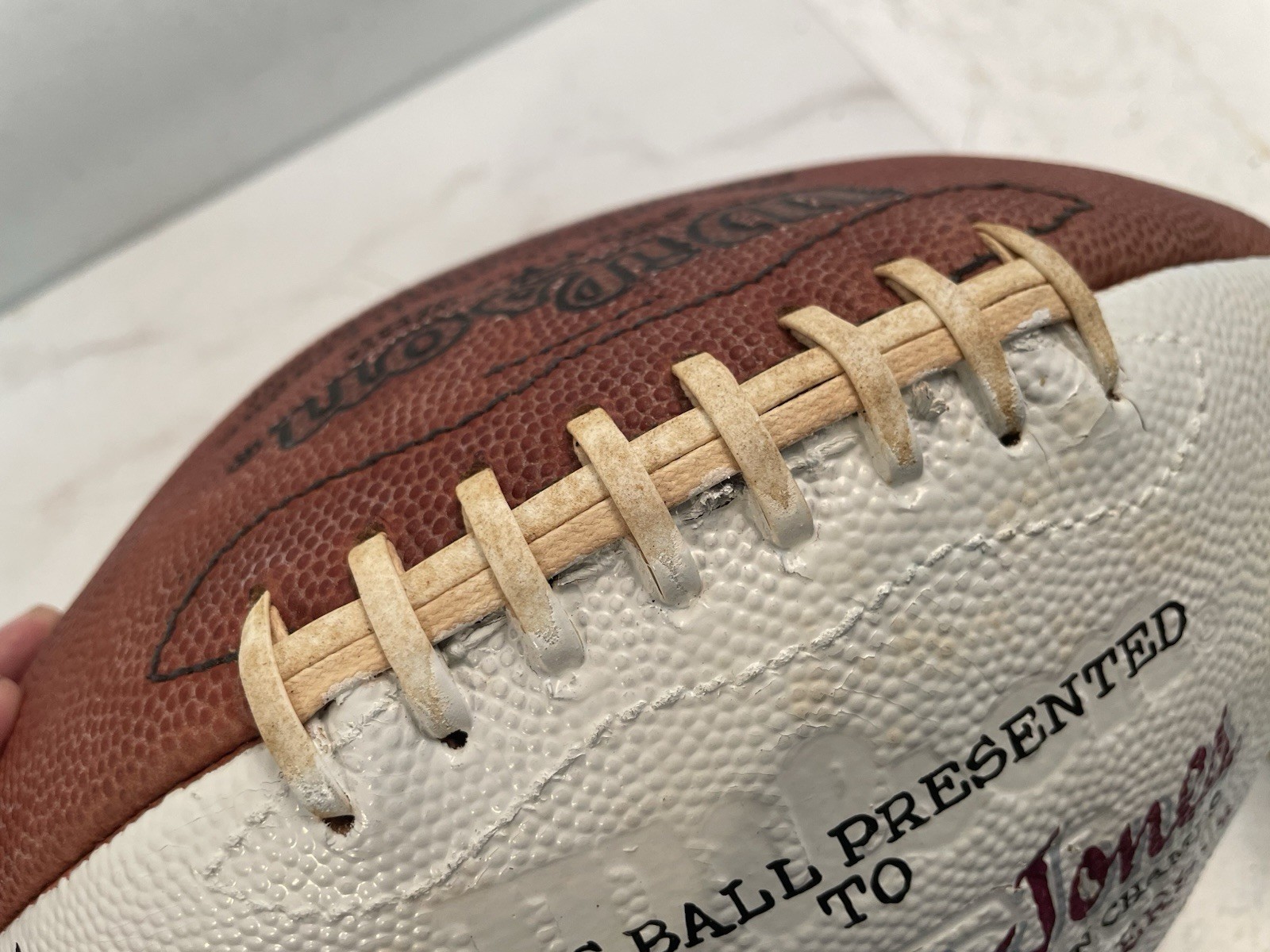 Minnesota Vikings Hassan Jones Presentation Game Used Ball Division Champs 1992