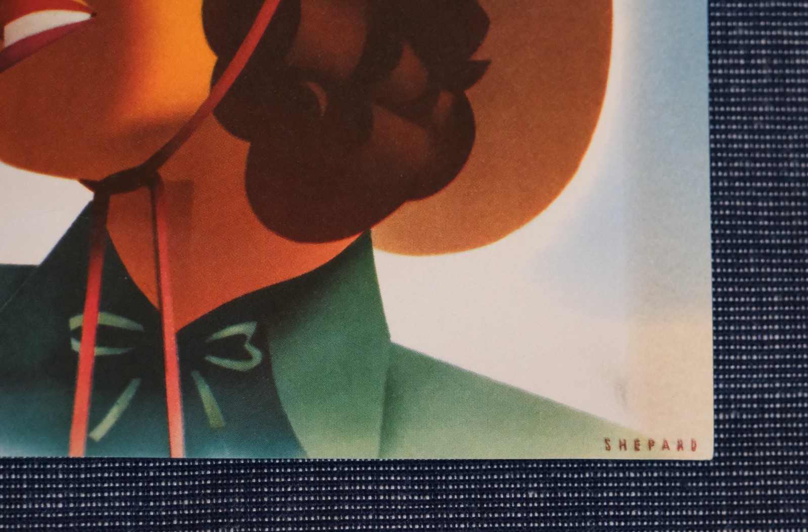 Vtg 1940's Otis Shepard Western Wrigley's Juicy Fruit Gum Lithograph Sign B-1048