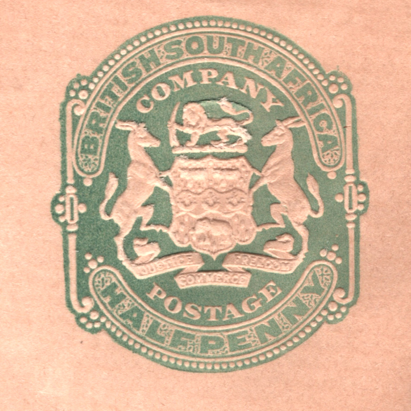 RHODESIA Cover BSACo Postal Stationery Embossed ½d Die Envelope {~80x137mm}WM352