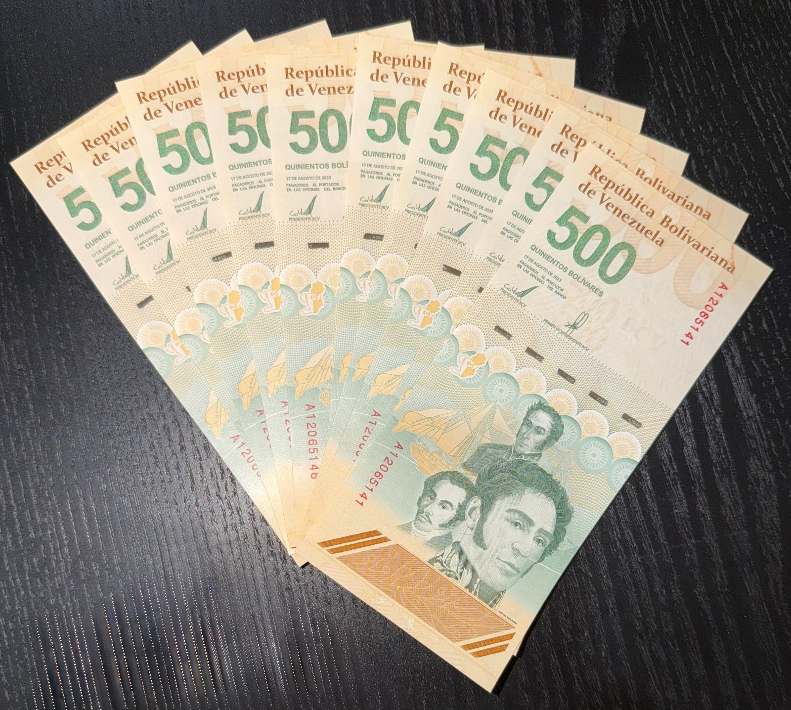 NEW VENEZUELA 500 DIGITALES 2023  10x 500 Million Bolivar Soberano UNC Authentic