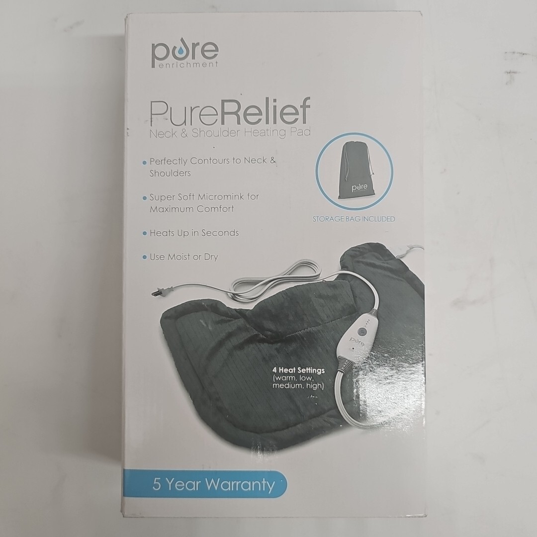 Pure Enrichment Pure Relief Neck & Shoulder Heating Pad - 14 x 22 Inch Gray(NEW)