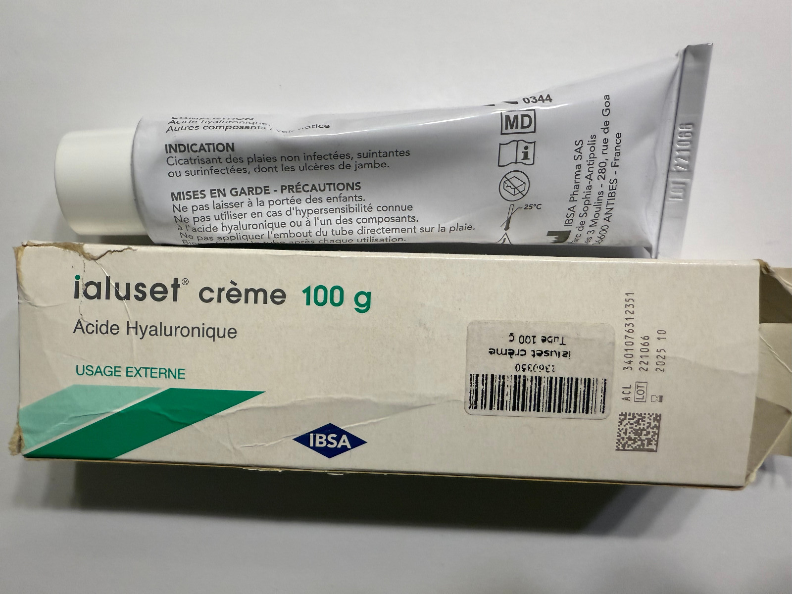 Ialuset Hyaluronic Acid Cream 100g NEW, SEALED TUBE Exp. 10/2025