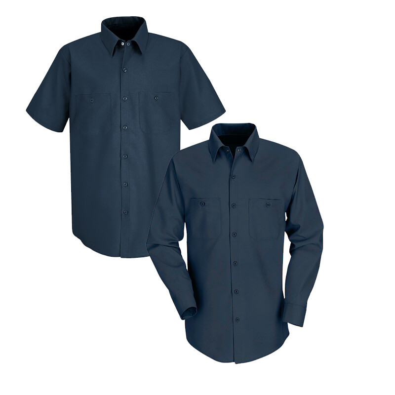 Red Kap Men's Industrial Work Shirt Long Sleeve 2 Pocket Uniform