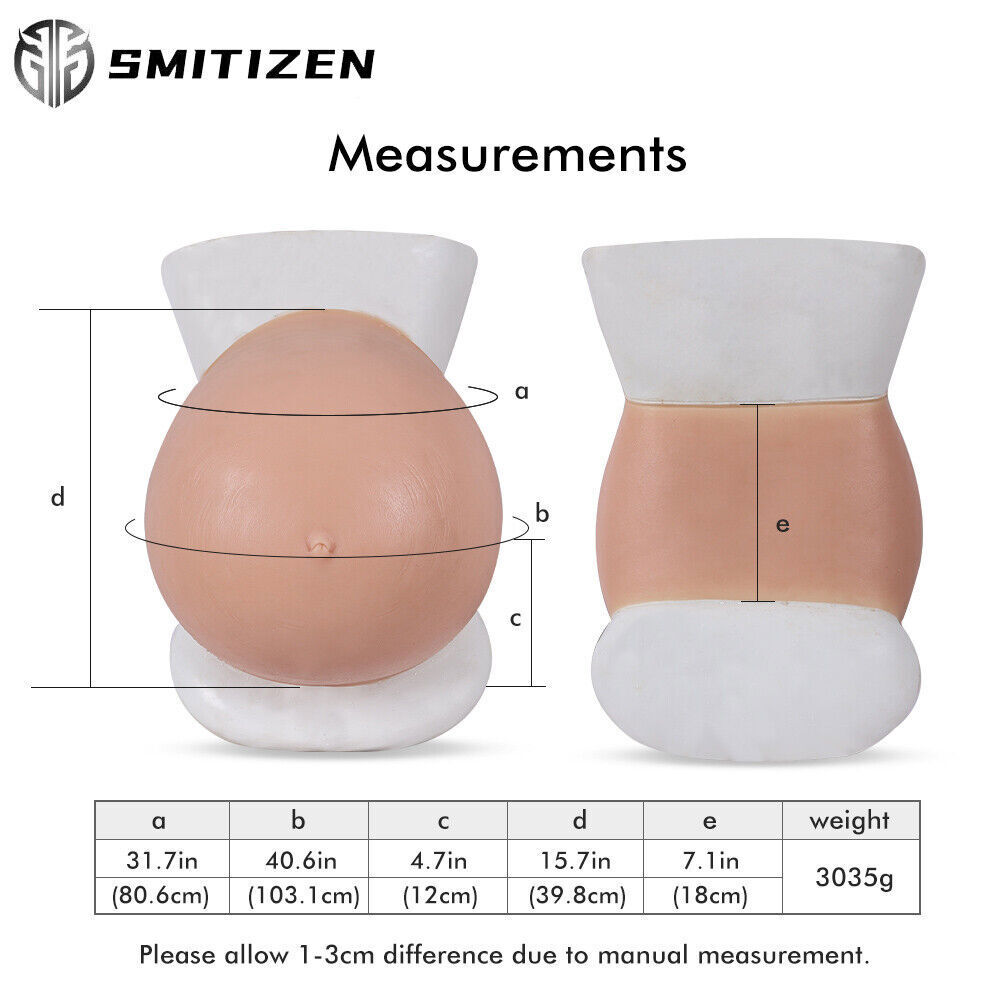 Roanyer Silicone Fake Twins Belly Bump Twins Pregnant Belly For Crossdresser