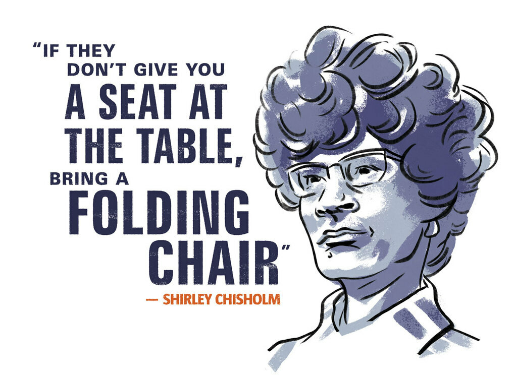 Shirley Chisholm Black History Seat At The Table Pin button 3” Democrat Biden
