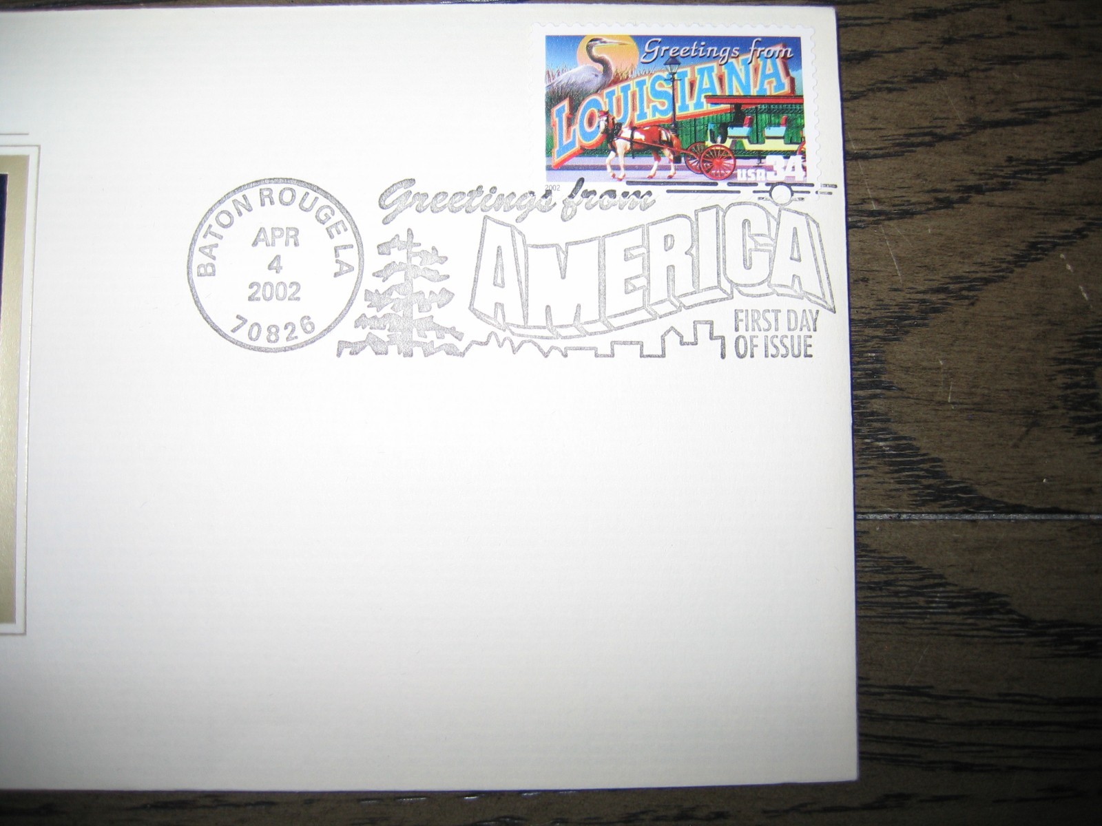2002 LOUISIANA Greetings From America replica Gold Stamp Golden COVER