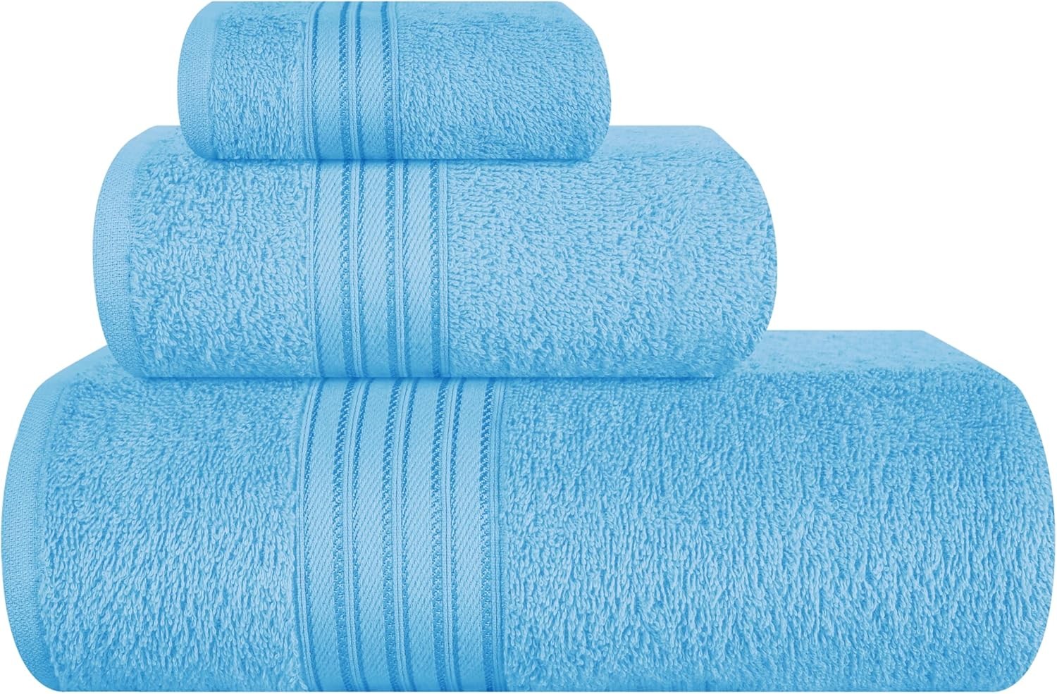 6 Pack Cotton Towel Set Ultra Soft Quick Dry 2 Bath Towels 2 Hand Towels