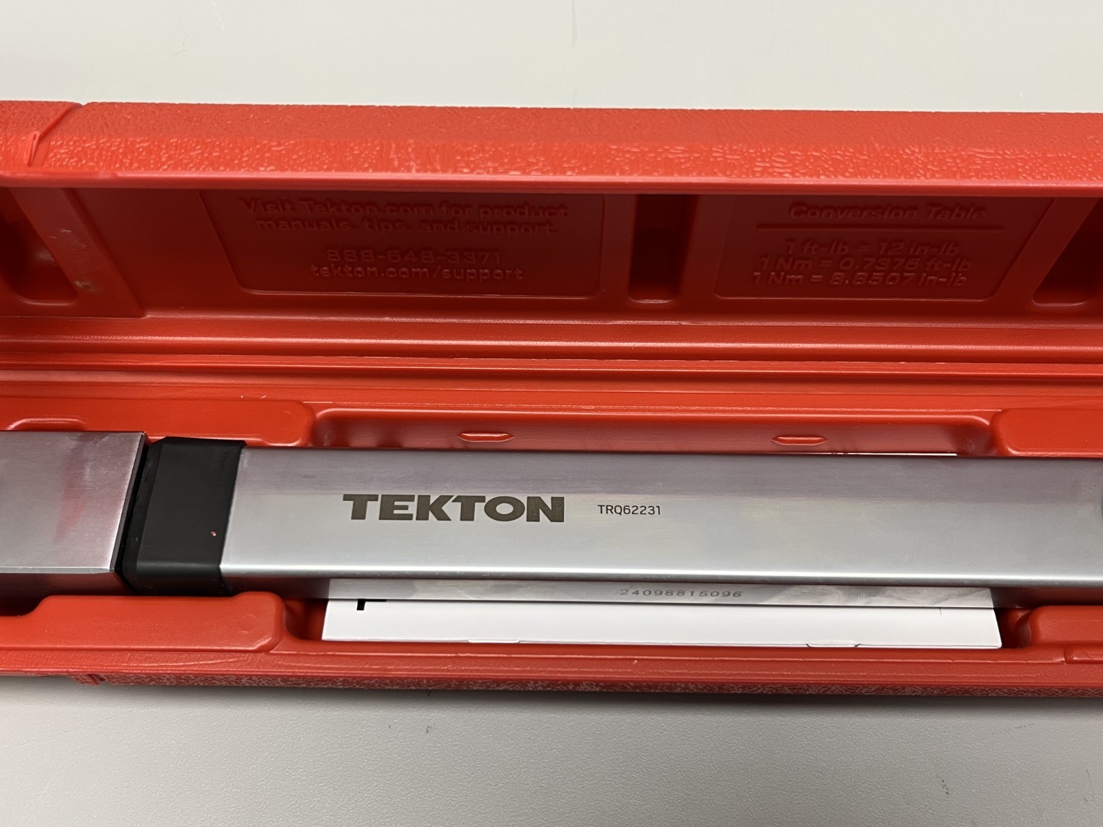 Tekton 1/2 Inch Drive 72-Tooth Split Beam Torque Wrench (70-350 Nm) - TRQ62231