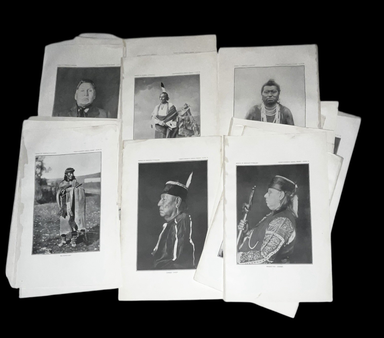 Lot of 25 Native American Indian 1905 Omaha Tribe Photograph Portraits 11.5x7.5