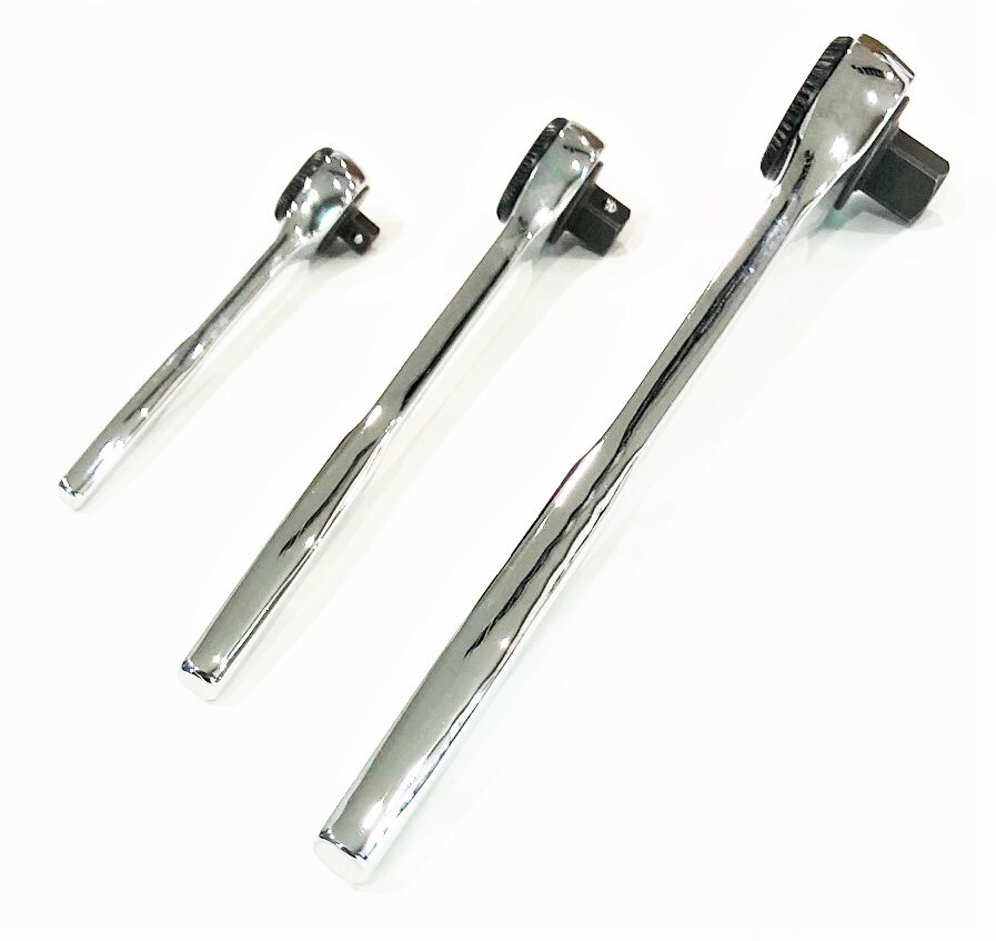 3pc BLACKHAWK PROTO THIN PROFILE FULLY POLISHED RATCHET SET 72 TOOTH 1/4 3/8 1/2