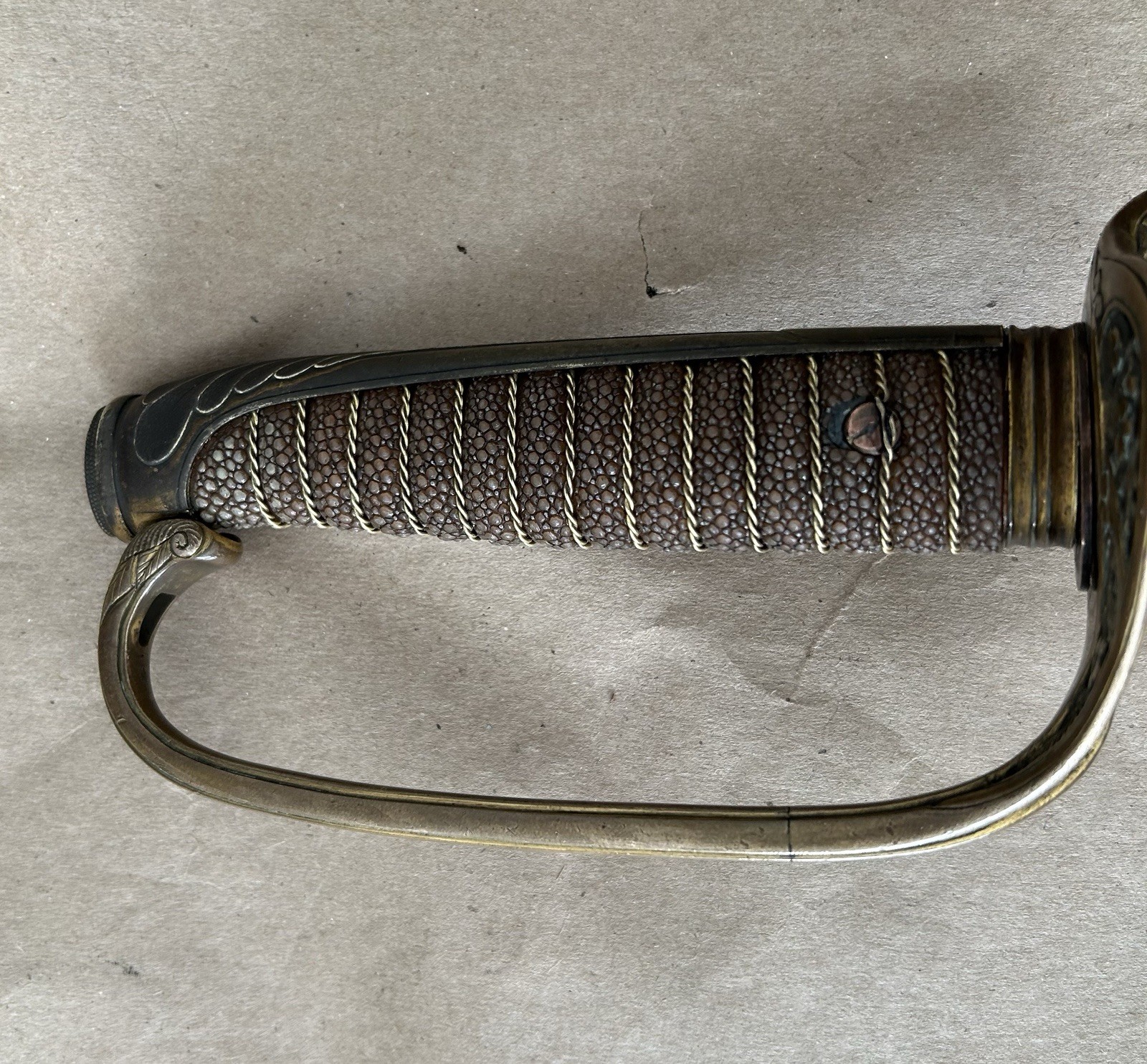 RUSSO JAPANESE WAR OFFICERS CAVALRY SWORD & SCABBARD ,BLOOD GROOVE