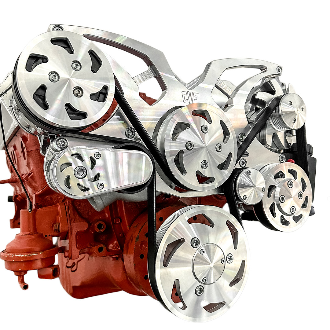 Small Block Chevy Serpentine Pulley Conversion Kit ALT PS A/C SBC 350 383