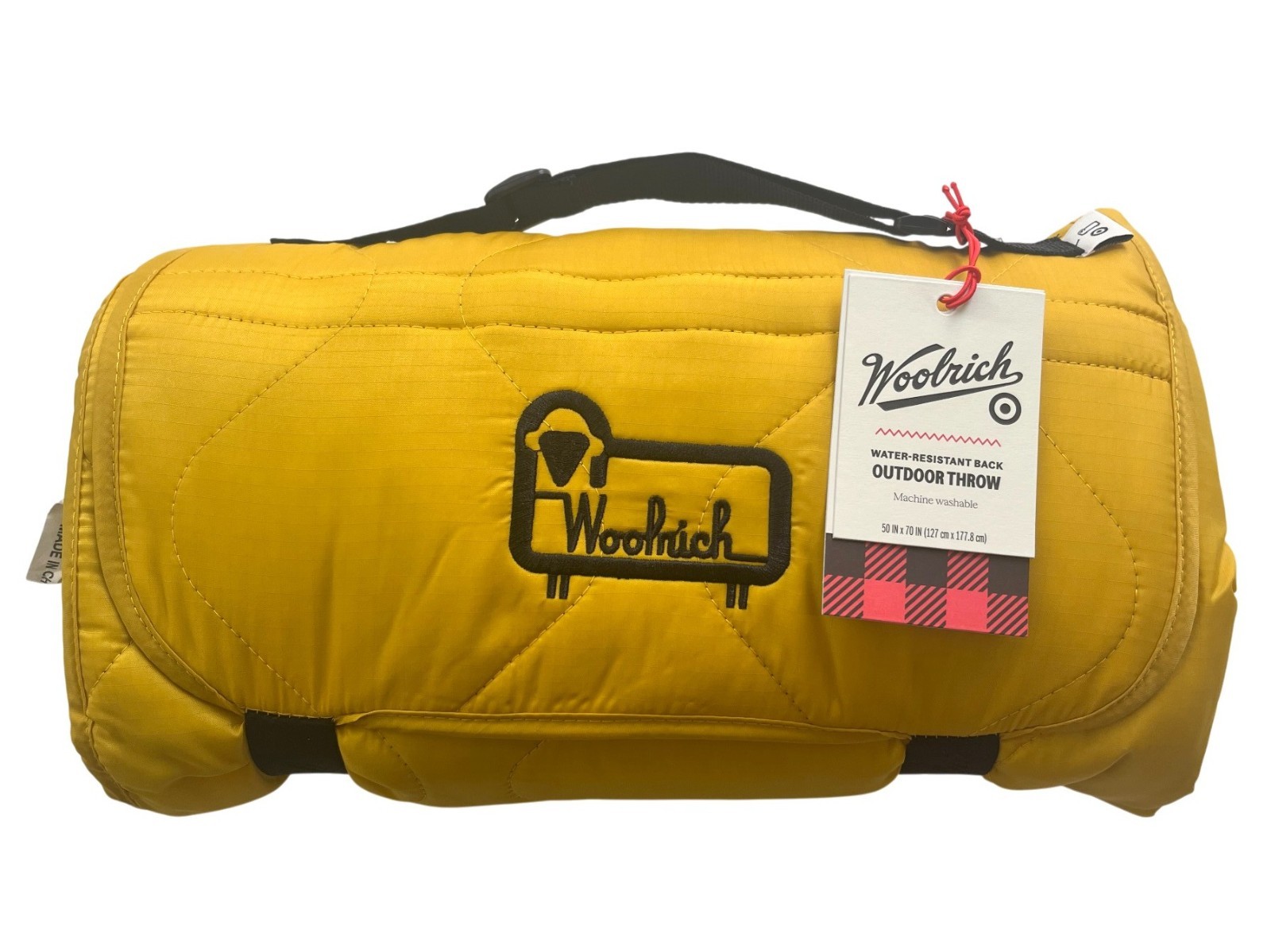 Woolrich x Target 70" x 50" Yellow/Dark Green Outdoor Throw Blanket