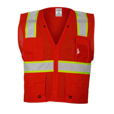 Kishigo B103-S-M High-Visibility Vest,Zipper,Red,S/M